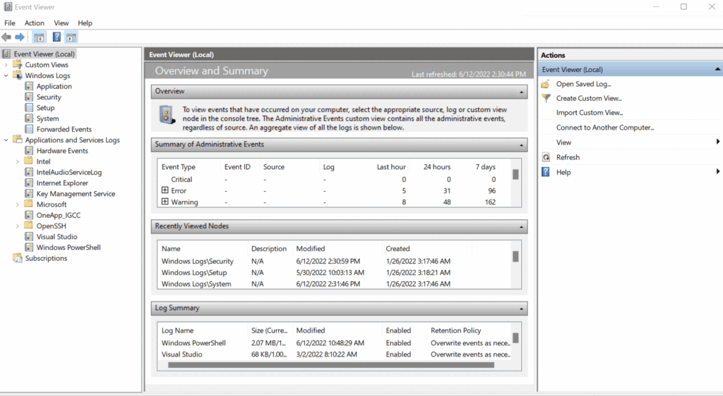Screenshot: Windows records every event that can be viewed through the Event Viewer utility. It assigns a unique ID to each type of log activity,...