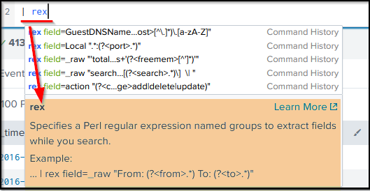 Screenshot: It's time to use Regex (regular expressions) to extract all the password values found against the field passwd in the logs. To do so,...