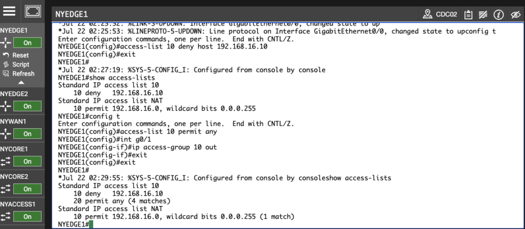 Screenshot: My Output: Also shows NAT