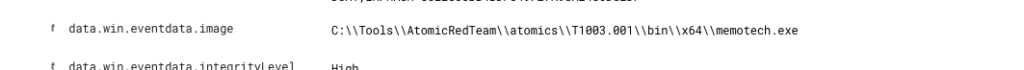 Screenshot: What is the name of the .exe that was used to dump credentials? ANSWER: memotech.exe (1 of 2)