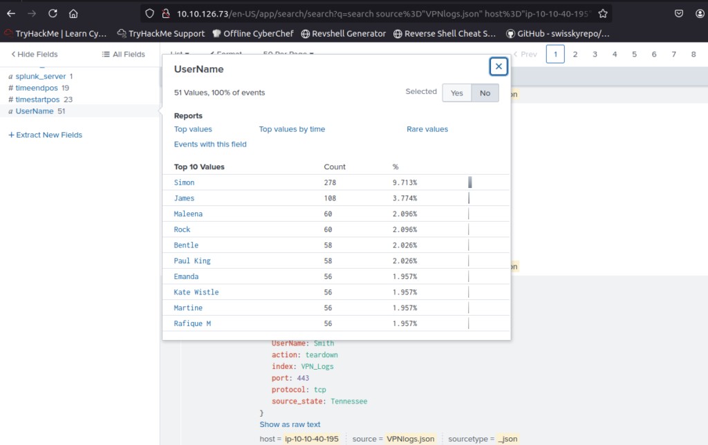 Screenshot: Answer: 60 - Use left hand column to click on Username