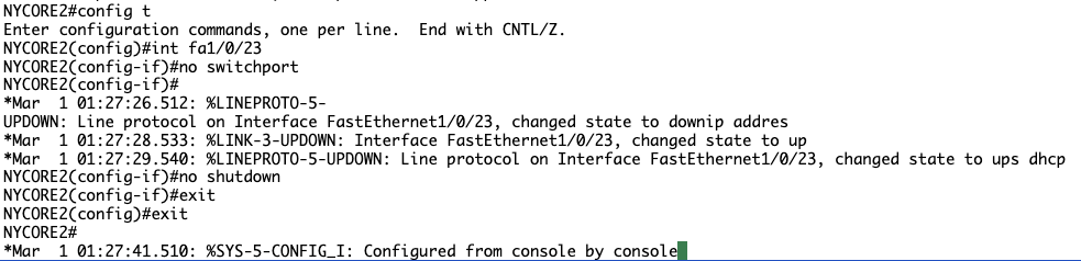 Screenshot: First I will see if I can apply same configurations to nycore2 without creating any issues (1 of 2)