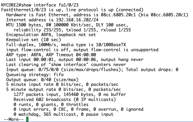 Screenshot: Check on NYCORE2 (2 of 2)