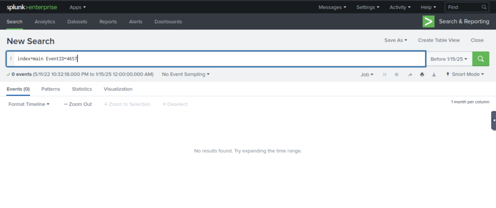 Screenshot: Then update search query