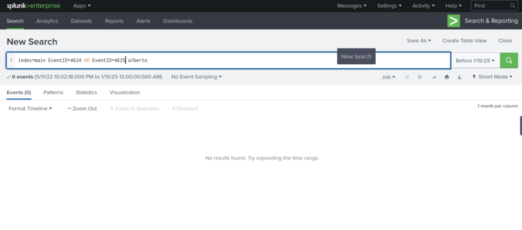Screenshot: Add those to our query, no results
