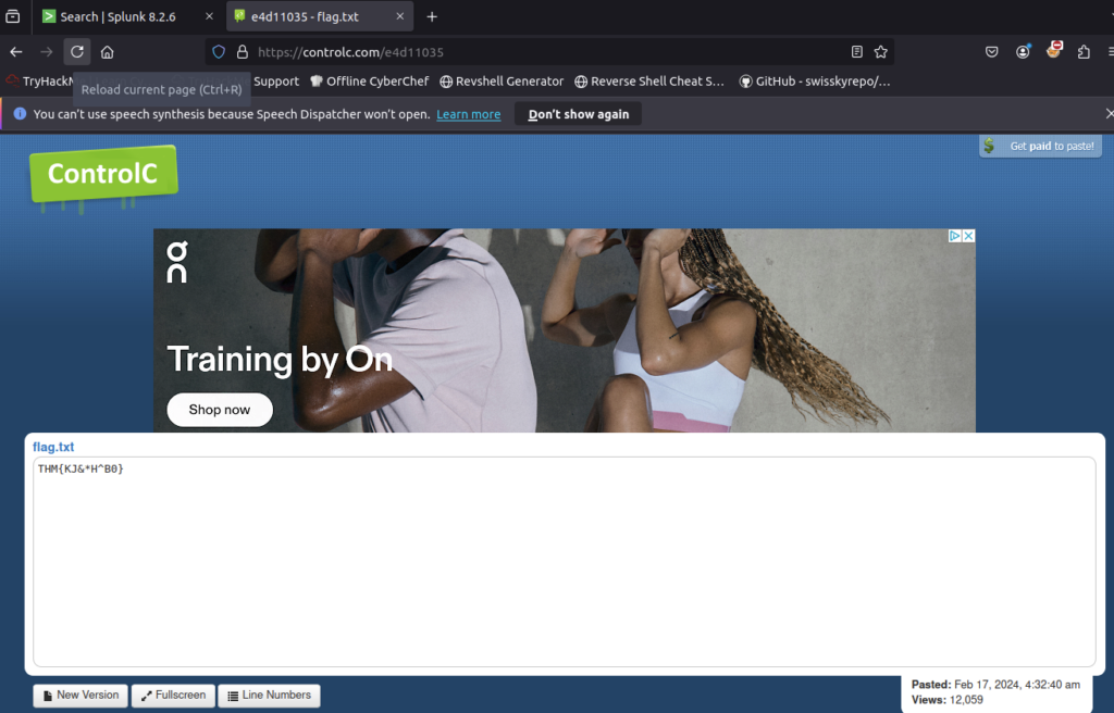 Screenshot: Head to the site
