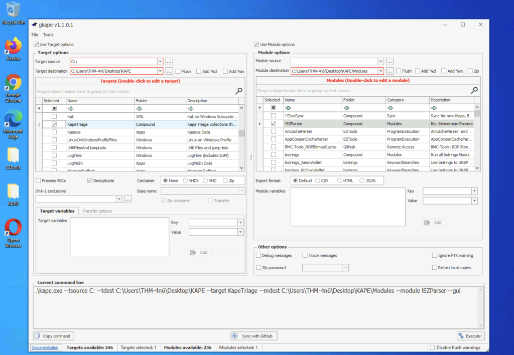 Screenshot: Configure GUI