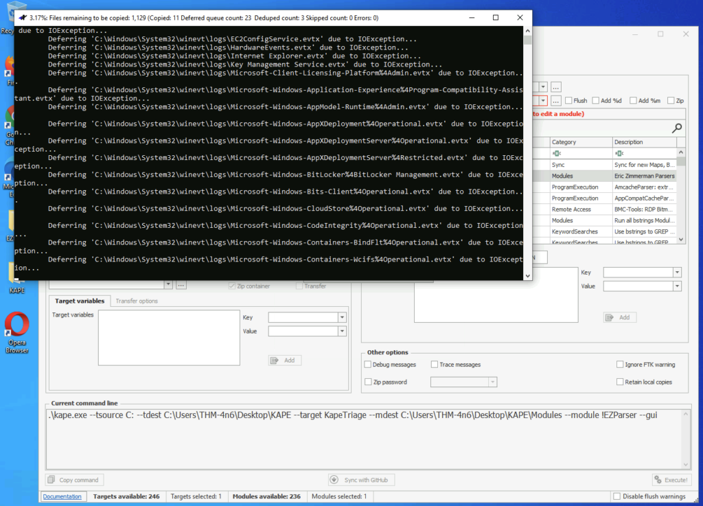 Screenshot: Execute