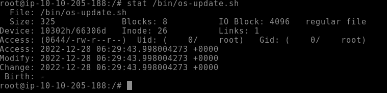 Screenshot: ANSWER: /bin/os-update.sh