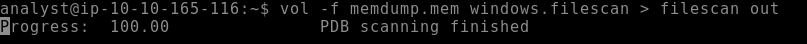 Screenshot: Excellent. We collected valuable information from the memory dump, including the possible key used to encrypt the documents.