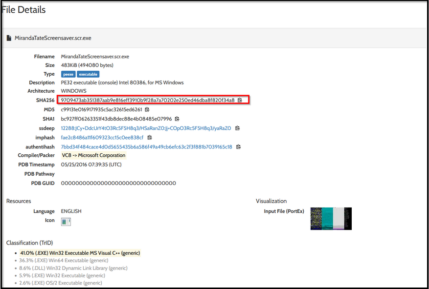 Screenshot: Scroll down, and you will get a lot of information about this Malware.