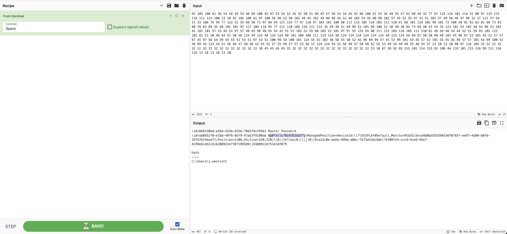 Screenshot: Output doesn't mean much to me but let's cook!