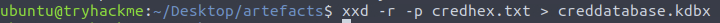 Screenshot: From here dump into a txt file and convert the data (1 of 2)