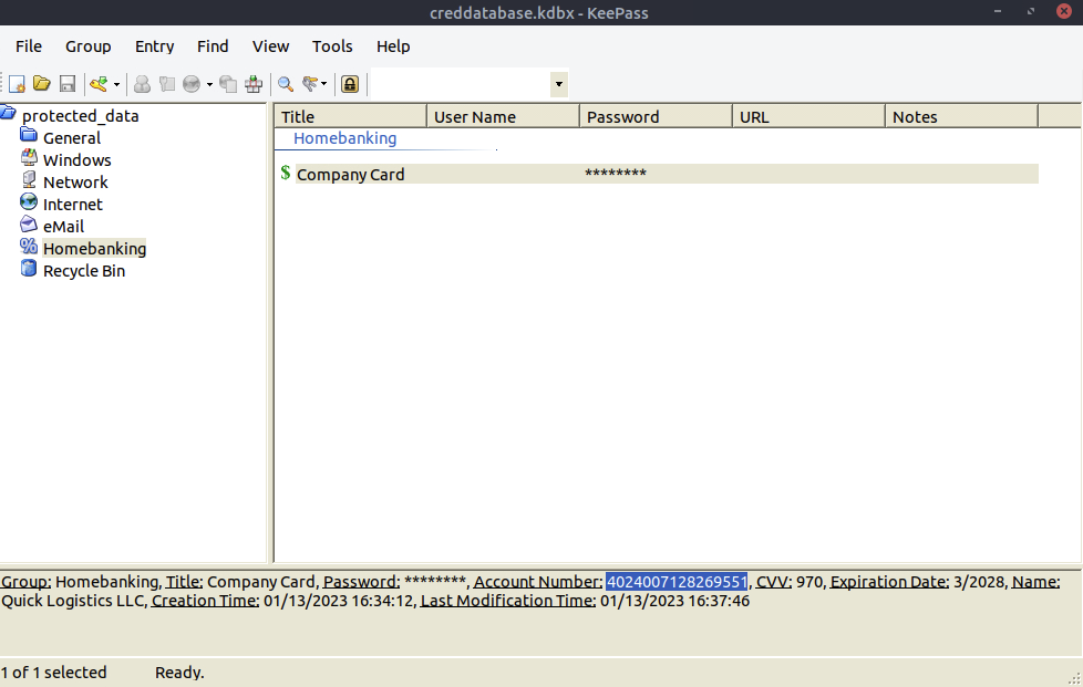 Screenshot: Enter master password…