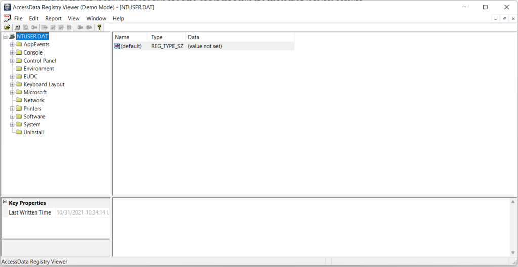 Screenshot: As we can see in the screenshot below, AccessData's Registry Viewer has a...