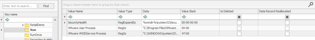 Screenshot: SOFTWAREMicrosoftWindowsCurrentVersionRun
