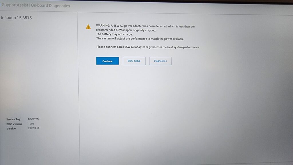 Screenshot: Immediately the device powered up so I assume the battery was unseated inside or something reset when it was removed? However once the... (1 of 3)