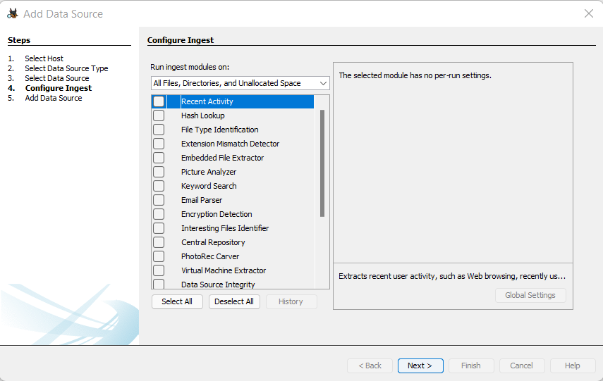 Screenshot: Provide the location of the data source. You will find a disk image named 'usb.001' on the Desktop. Provide the path to that file in the...