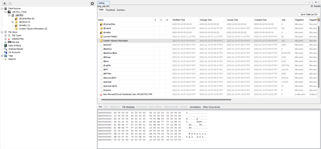 Screenshot: The Data Sources show the data sources that we have added to Autopsy. We can add more sources as well. The File Views and Tags menus show...