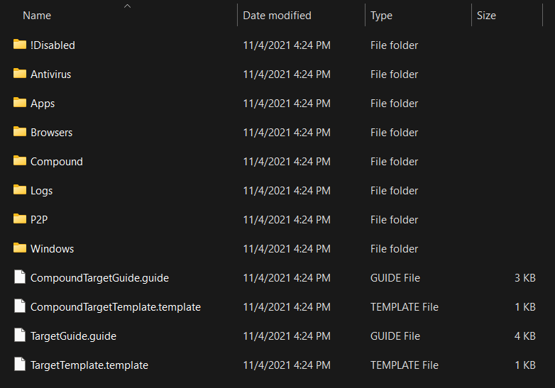 Screenshot: When we open the Targets directory of KAPE, this is what we will see