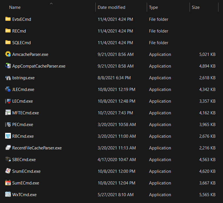 Screenshot: The bin directory contains executables that we want to run on the system but are not natively present on most systems. KAPE will run...