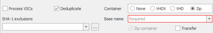 Screenshot: We can select if we want to process Volume Shadow Copies by enabling Process VSCs. We can select the transfer checkbox if we want to...