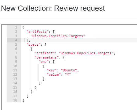 Screenshot: The output will display in JSON format and it's pretty straightforward. Only one setting was enabled to collect, which was Ubuntu.