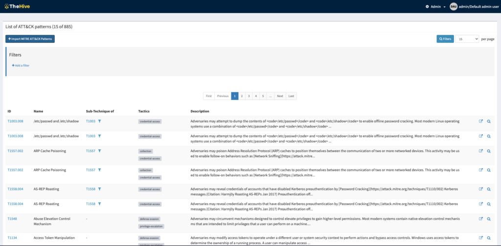 Screenshot: In addition to adding new user profiles, the admin can also perform other operations such as creating case custom fields, custom observable...