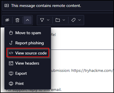 Screenshot: In the example below, the screenshot is from Protonmail.