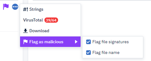 Screenshot: Below is a screenshot of the additional options sub-menu.