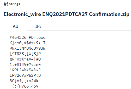 Screenshot: Let's look at the Strings output.
