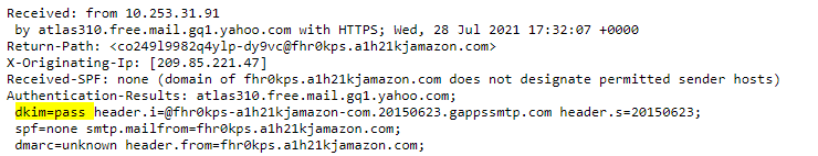 Screenshot: The below image is a snippet of an email header for an email flagged as spam that contained a potentially malicious attachment.