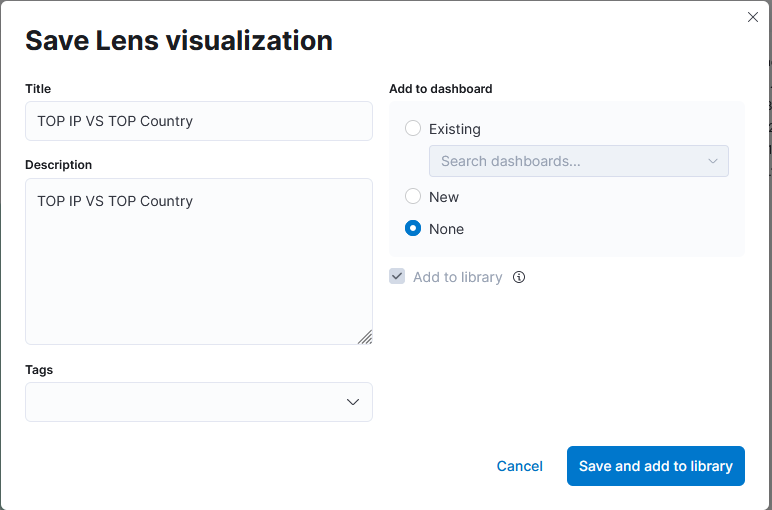 Screenshot: The most important step in creating these visualizations is to save them. Click on the save Option on the right side and fill in the...