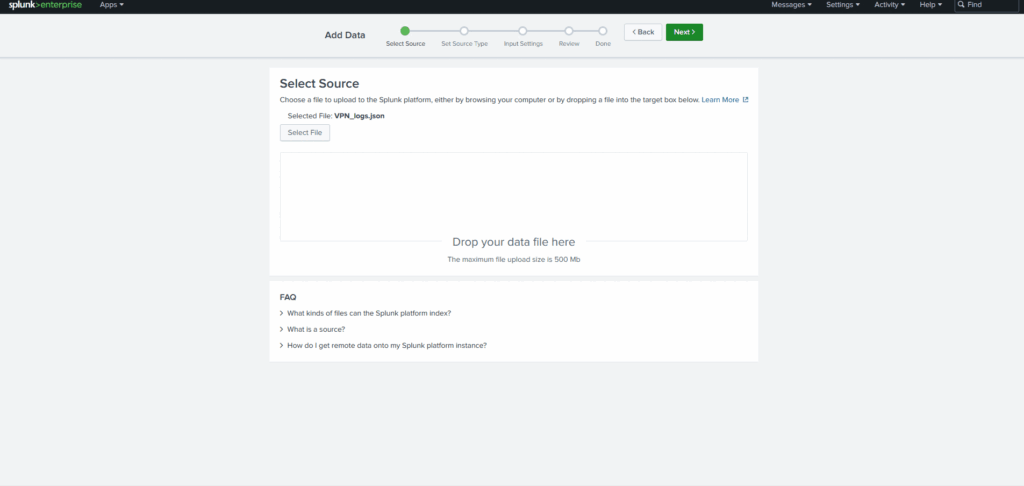 Screenshot: Done > Final step, where the data is uploaded successfully and ready to be analyzed.