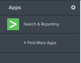 Screenshot: The default app for every Splunk installation is Search & Reporting.